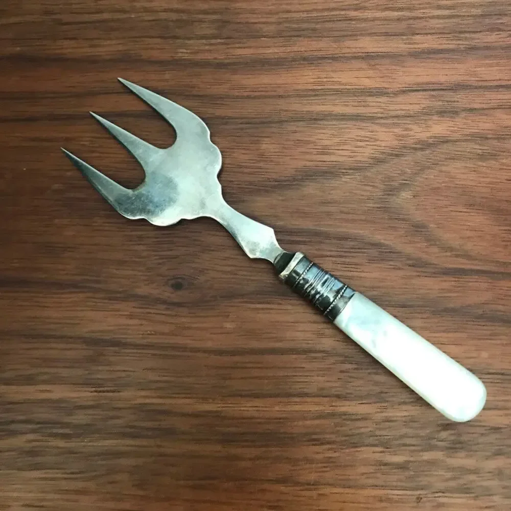 EPNS mother of pearl handle silver plated cold meat fork